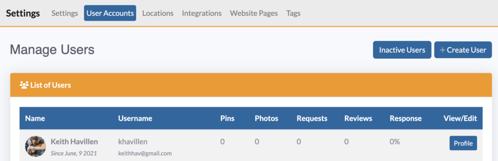 Screenshot of DataPins Pest Control User Dashboard